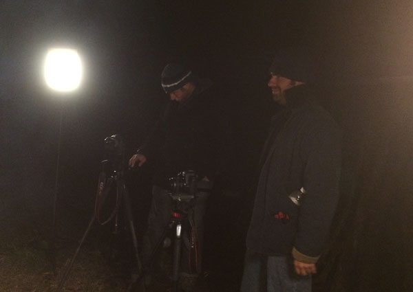 Behind the camera on set